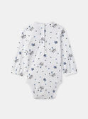 Ensemble salopette vert kaki en velours + body blanc imprimé chien + collant blanc Bébé Fille NAJULIETTE / 25H1BFQ1ENS009
