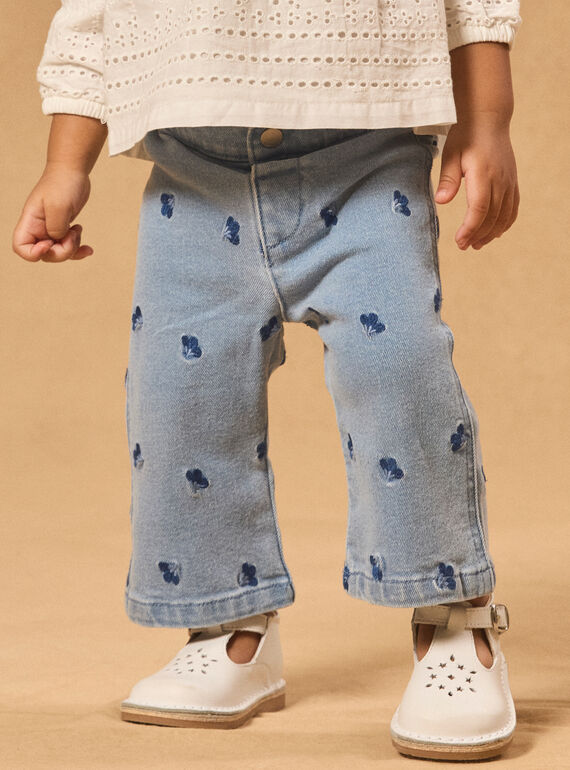Pantalon brodé fleurs MADIANE / 25E1BF81PANP272