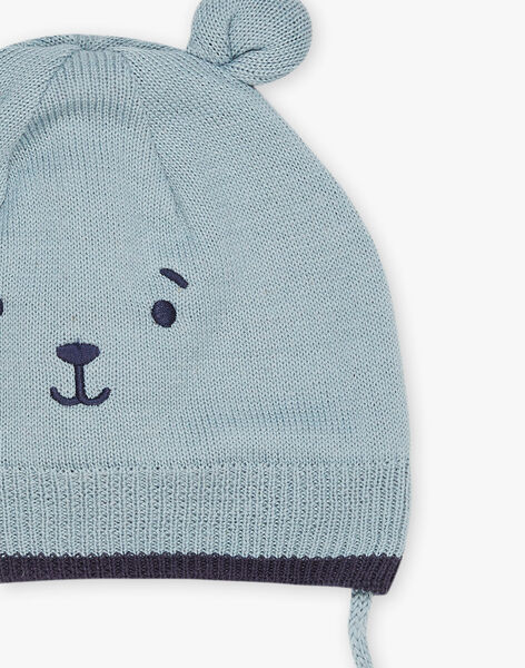 Bonnet vert d'eau en tricot avec découpe oreilles 3D FILUCAS / 23E4BG51BON614