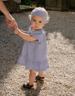Robe en seersucker vichy bleu nuit et blanc FANONO / 23E1BFN1ROB070