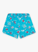 Short bleu turquoise imprimé fleuri enfant fille CAUSHOETTE 2 / 22E2PFT4SHO202