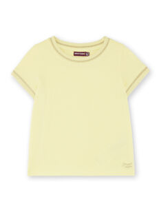 T-shirt jaune pale manches courtes et col rond enfant fille ZLINETTE 3 / 21E2PFK3TMC106
