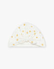 Bonnet en jersey écru à fleurs FABRIGITTE / 23E4BF81BON001