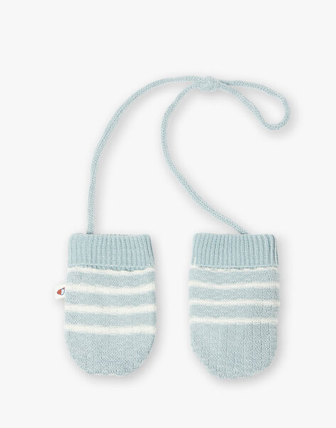 Moufles En Tricot Bleu Grisees Bonnet Echarpe Et Gant Bebe Sergentmajor