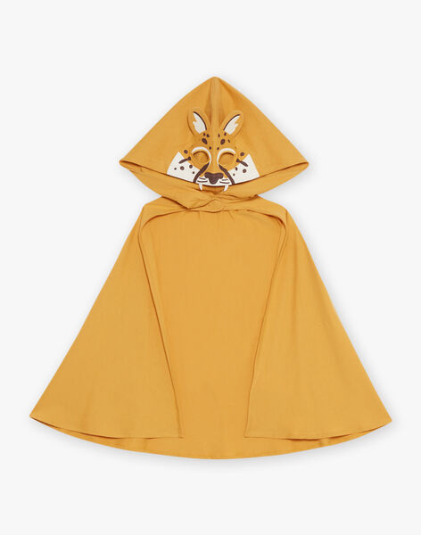 Pyjama deux pièces jaune moutarde en coton avec cape tête de léopard FLORIAGE1 / 23E5PG42PYT107