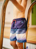 Short de bain bleu dégradé à rayures rouge enfant garçon CYMAILLAGE / 22E4PGO3MAI622