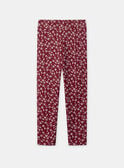 Legging rouge imprimé fleuri Fille NELEGETTE / 25H2PFK1LG503