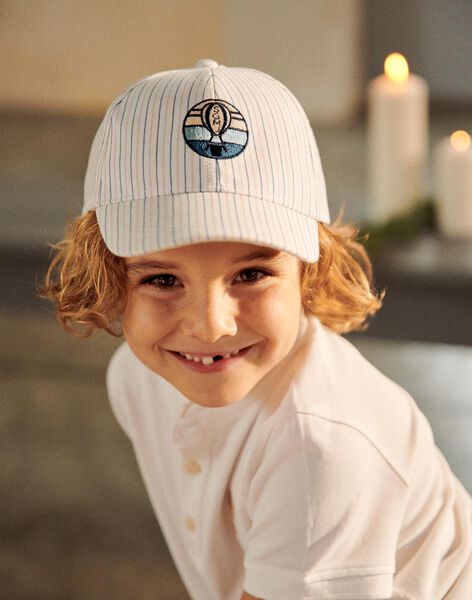Casquette à rayures beige et bleu FRECASAGE / 23E4PGI2CHA000