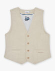 Gilet beige sans manches en lin FREGILAGE / 23E3PGI1GSMA013