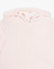 Veste à capuche en velours rose bébé fille 22H0CF12VES307