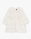 Robe en tricot à jacquard petits pois écru DAROXANE / 22H1BFY1ROB006