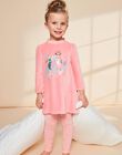 Pyjama deux pièces rose en velours avec sirènes 23E5PF22CHN404
