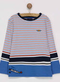 Tee shirt manches longues bleu marine PITROAGE / 18H3PGK1TMLC203