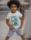 T-shirt écru à manches courtes motif affiche enfant garçon ZEBILAGE / 21E3PGO1TMC001