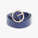 Ceinture à boucle ronde et fleurs brodées