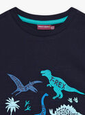 T-shirt bleu marine motif dinosaures enfant garçon CYDOAGE2 / 22E3PGT2TMC070
