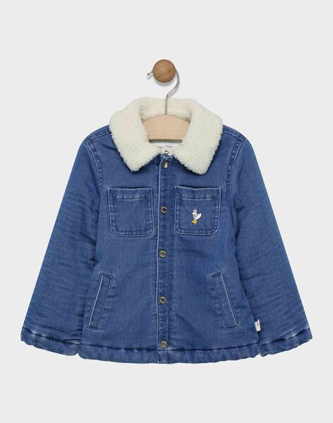 Veste Effet Denim Bebe Garcon Double En Fourrure Synthetique Veste Effet Denim Bebe Garcon Double En Fourrure Synthetique