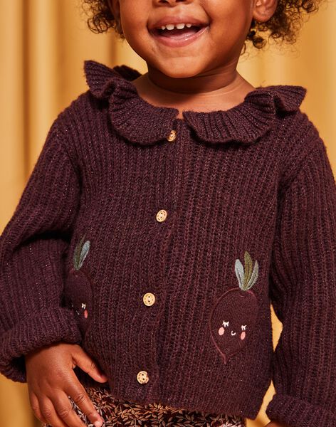 Gilet en tricot prune DAKRISTINE / 22H1BFR1CAR709