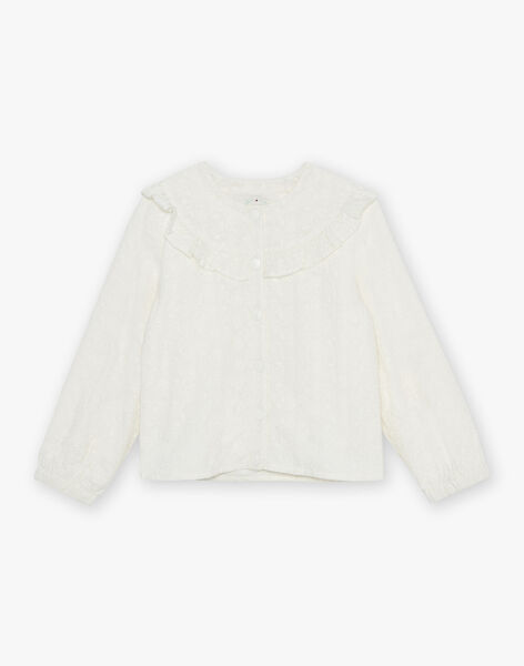 Veste écrue en popeline à broderies fantaisie FREVETETTE / 23E2PFI1VES005