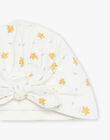 Bonnet en jersey écru à fleurs FABRIGITTE / 23E4BF81BON001