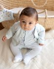 Ensemble grenouillère bleu ciel et gilet écru FORLAN / 23E0NG62ENS614
