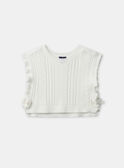 Pull blanc sans manches avec noeuds sur les côtés Bébé Fille  NAEVA / 25H1BFL1CSM001