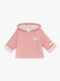 Veste à capuche en tubique rose clair FOUSIA / 23E0CF61VESD332