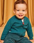 Gilet en maille bleu canard DANOUR / 22H1BGU1GIL714