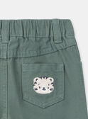 Pantalon en twill vert roche KAGRANT / 24E1BGC1PANG617