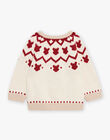Gilet en tricot rouge et beige DAPIERRE / 22H1BGX1GILF512