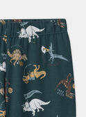 Pyjama vert foncé imprimé dinosaures Garçon NUIAVIAGE / 25H5PGB1PYJ001