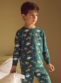 Pyjama vert foncé imprimé dinosaures Garçon NUIAVIAGE / 25H5PGB1PYJ001