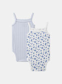 Lot de 2 bodies bébé fille à fines bretelles en coton issu de l'agriculture biologique MEJULIETTE / 25E5BF41DEK213