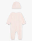 Grenouillère en velours et bonnet assorti rose bébé fille DONA_B / 22H0NF12GRE307