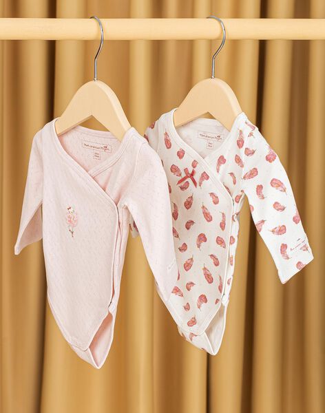 Lot de 2 bodies en coton bio bébé fille DORLANE / 22H0NF11BOD307