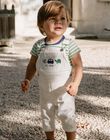 Salopette longue en denim écru avec broderie FAMOUSSE / 23E1BGN1SAL001