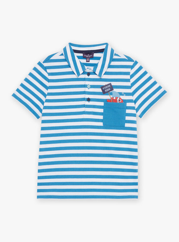 Polo à rayures bleu et blanc FONEMAGE / 23E3PGC2POL000