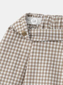 Jupe-short vichy marron et blanc Fille NISKORETTE / 25H2PFL1JPS001