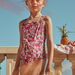 Maillot de bain 1 pièce cassis à imprimé fleuri
