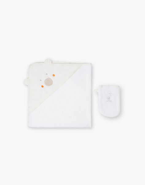 Pointe-éponge et gant écru motif chiot naissance fille BOELI / 21H0AM41POI001