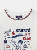 T-shirt blanc imprimé Japon à manches longues Garçon NOGAGE / 25H3PGP1TML009