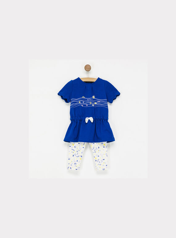 Ensemble robe bleu - legging ecru NAFABOU / 18E1BFF1ENS701