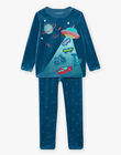 Pyjama bleu en velours à animation espace DEFUSAGE / 22H5PG23PYJ210