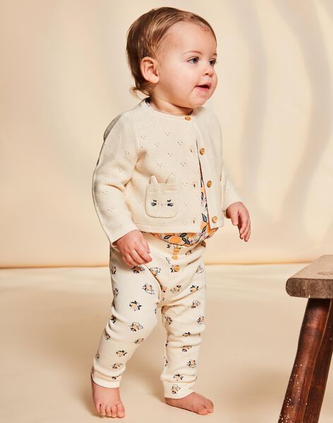 Gilet vanille en tricot à manches longues FAPRUNE / 23E1BFO2CAR114