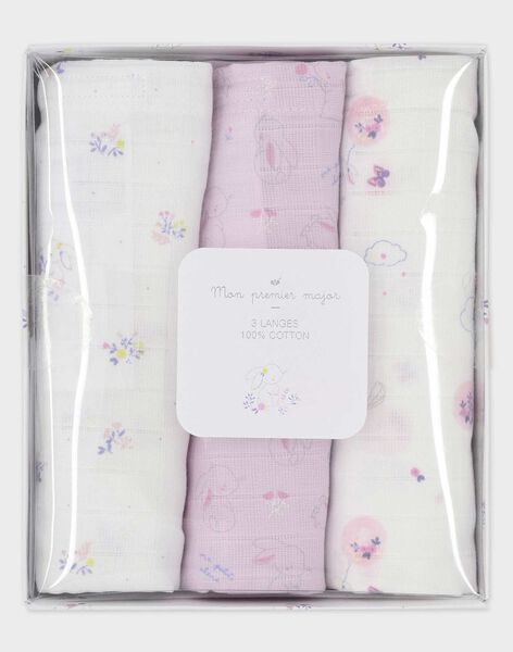 Lot De 3 Langes En Gaze De Coton Bebe Fille Les Jours Fleuris Naissance Sergentmajor Lot De 3 Langes En Gaze De Coton Bebe Fille Les Jours Fleuris Naissance Sergentmajor