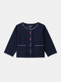 Cardigan bleu marine à broderies pommes Bébé Fille NAGABRIELLE / 25H1BFP1CAR070