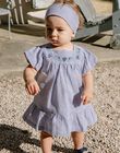Robe en seersucker vichy bleu nuit et blanc FANONO / 23E1BFN1ROB070