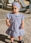 Robe en seersucker vichy bleu nuit et blanc FANONO / 23E1BFN1ROB070