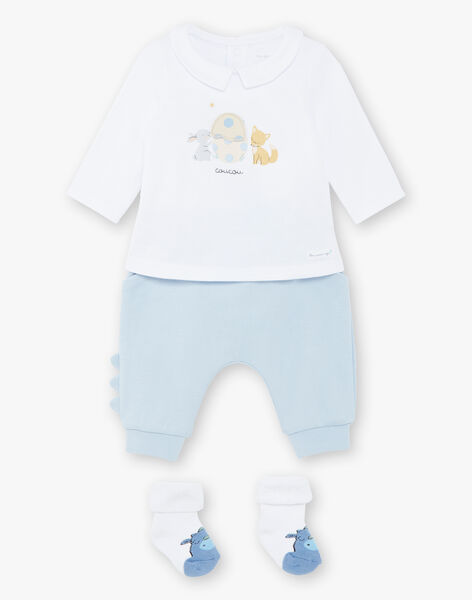 Ensemble Body Tee Shirt Blanc Pantalon Bleu Ciel Et Chaussettes Bebe Garcon Collection 0 12 Mois Naissance Sergentmajor
