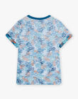 T-shirt bleu canard à imprimé fantaise enfant garçon CYVAGAGE / 22E3PGV1TMC714